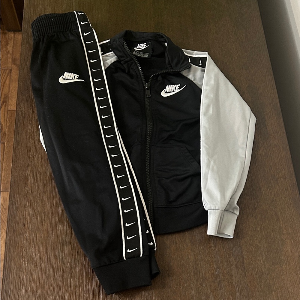 Nike Black and White Tracksuit with Logo Accents